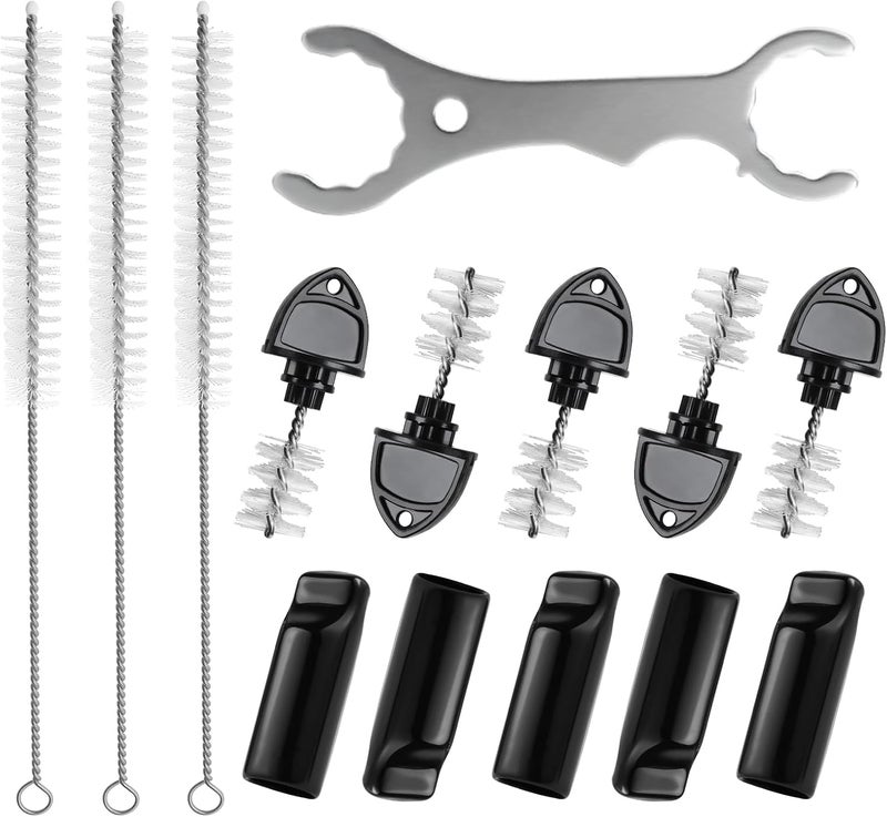 WELLBOM Draft Beer Tap Plugs Brush Beer Faucet Plug 5PCS Beer Keg Tap Plugs, 5PCS Beer Keg Tap Cover Beer Faucet Brush Caps Cover, 3PCS Long Cleaning Brushes and Beer Faucet Wrench Kit for Most Kegerator Tap - Image 1